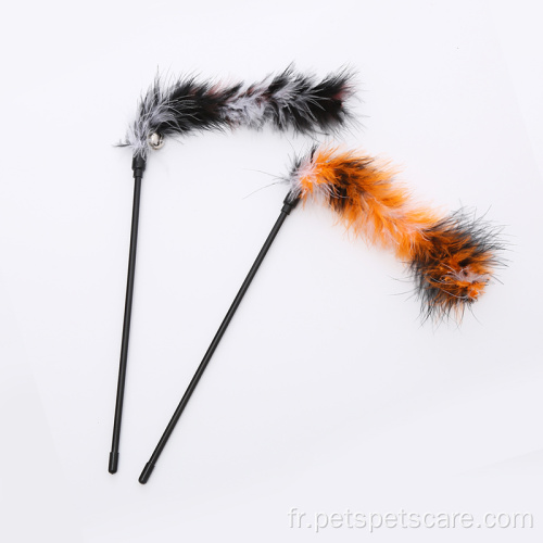 Chat teaser toy Pot de plumes de dinde avec cloche